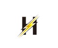 Thunder Flash H Letter Electrical Logo Icon.