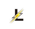 Thunder Flash L Letter Electrical Logo Icon.