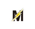 Thunder Flash M Letter Electrical Logo Icon.