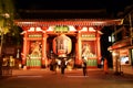 Night View. 2016 September 5 Thunder Gate at the Asakusa Senso-ji Temple in Tokyo, Japan