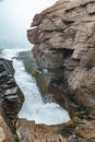 Thunder hole at the coastline of acadia national park Royalty Free Stock Photo