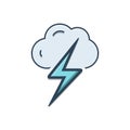 Color illustration icon for Thunder, cloud and danger Royalty Free Stock Photo