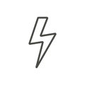 Thunder icon vector. Line lightning bolt symbol.