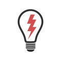 Thunder Light Bulb Lamp Logo Template Illustration Design. Vector EPS 10 Royalty Free Stock Photo