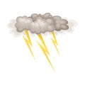 Thunder and Lightning as Natural Cataclysm Vector Illustration Royalty Free Stock Photo