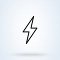 Thunder and Lightning. Line art Simple vector modern icon design illustration