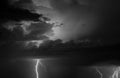 Thunder, lightnings and rain during summer storm Royalty Free Stock Photo