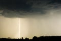 Thunder lightnings and storm on the dark sky Royalty Free Stock Photo