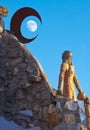 Thunder Mountain Crescent Moon Royalty Free Stock Photo