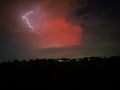 Thunder Redsky Lightning Gripping Natural phenomena Royalty Free Stock Photo