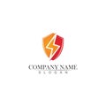 thunder shield vector logo template.this graphic suitable for electric business-vector.