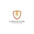 thunder shield vector logo template.this graphic suitable for electric business-vector.