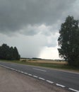 Thunder sky. white and gray clouds. the beginning of a thunderstorm.