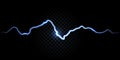 Thunder spark, electric flash vector background. Electricity thunderbolt white and blue spark effect background Royalty Free Stock Photo