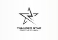 Thunder Star Logo. Flash abstract design vector template. Fast Speed, Energy, Leader logotype concept . Logotype idea. Royalty Free Stock Photo