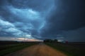 Thunder storm clouds over the prairies