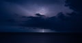 Thunder-storm and lightning in sea Royalty Free Stock Photo