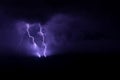 Thunder Storm over Jura, back background, purple lightening Royalty Free Stock Photo