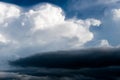 thunder storm sky Rain clouds and gloomy sky in black and white. Royalty Free Stock Photo