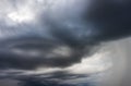 thunder storm sky Rain clouds and gloomy sky in black and white. Royalty Free Stock Photo