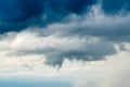 thunder strom sky Rain clouds and gloomy sky in black and white. Royalty Free Stock Photo