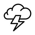 Thunder thin line vector icon