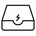 Thunder with tray, Email   Isolated Vector icon which can easily modify or edit Royalty Free Stock Photo