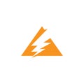 Thunder triangle simple geometric logo vector