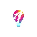 Thunder Wolf bulb shape concept Logo design