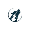 Thunder Wolf Logo design Vector template.