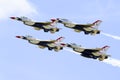 Thunderbird fight jets with burners on Royalty Free Stock Photo