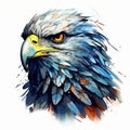 Majestic Eagle Portrait With Vibrant Colors On White Royalty Free Stock Photo