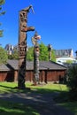 West Coast Totem Poles at Thunderbird Park, Victoria, Vancouver Island, British Columbia Royalty Free Stock Photo