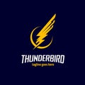 Thunderbird symbol a bird shape combined with lighning bolt shape