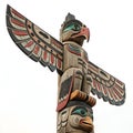 Thunderbird totem pole isolated on white background Royalty Free Stock Photo