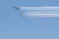 Thunderbirds And Blue Angels Do Flyover Over Downtown Atlanta