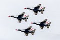 The Thunderbirds display team in tight formation Royalty Free Stock Photo
