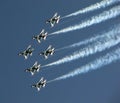 Thunderbirds flyby with smoke Royalty Free Stock Photo