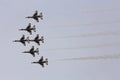 USAF Thunderbirds Performing a Delta Roll Manuever at an Air Show