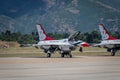 US Thunderbirds Jets on Tarmac Royalty Free Stock Photo