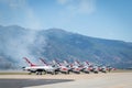US Thunderbirds Jets on Tarmac Royalty Free Stock Photo