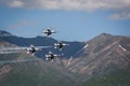 United States Air Force Thunderbirds Aerial Team Giving Flight Demonstration