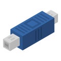 Thunderbolt adapter icon, isometric style Royalty Free Stock Photo