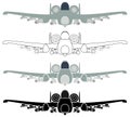 Thunderbolt aircraft in front view. Royalty Free Stock Photo