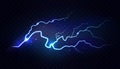 Thunderbolt electric lightning effect with neon