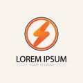 Thunderbolt Icon Logo in Vector Format Representing High Voltage Electricity Concept Royalty Free Stock Photo