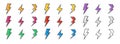 Thunderbolt lightning. Lightning bolt icons. Lighting flash symbol collection. Electric thunder bolt lightning flash icons set