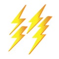 Thunderbolt, power, energy set design collection for element design Royalty Free Stock Photo