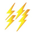 Thunderbolt, power, energy set design collection for element design