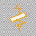 Thunderbolt sign on tranparent background.Vector Superhero Sign. Flash Icon. Color Flat Vector Icon of Power